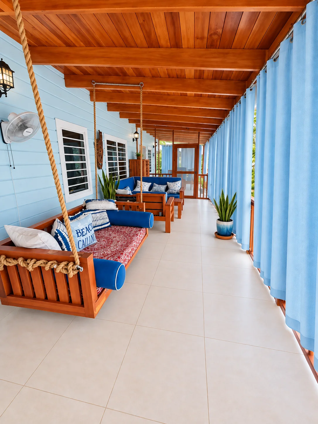 Expansive 10 × 40 ft. covered veranda