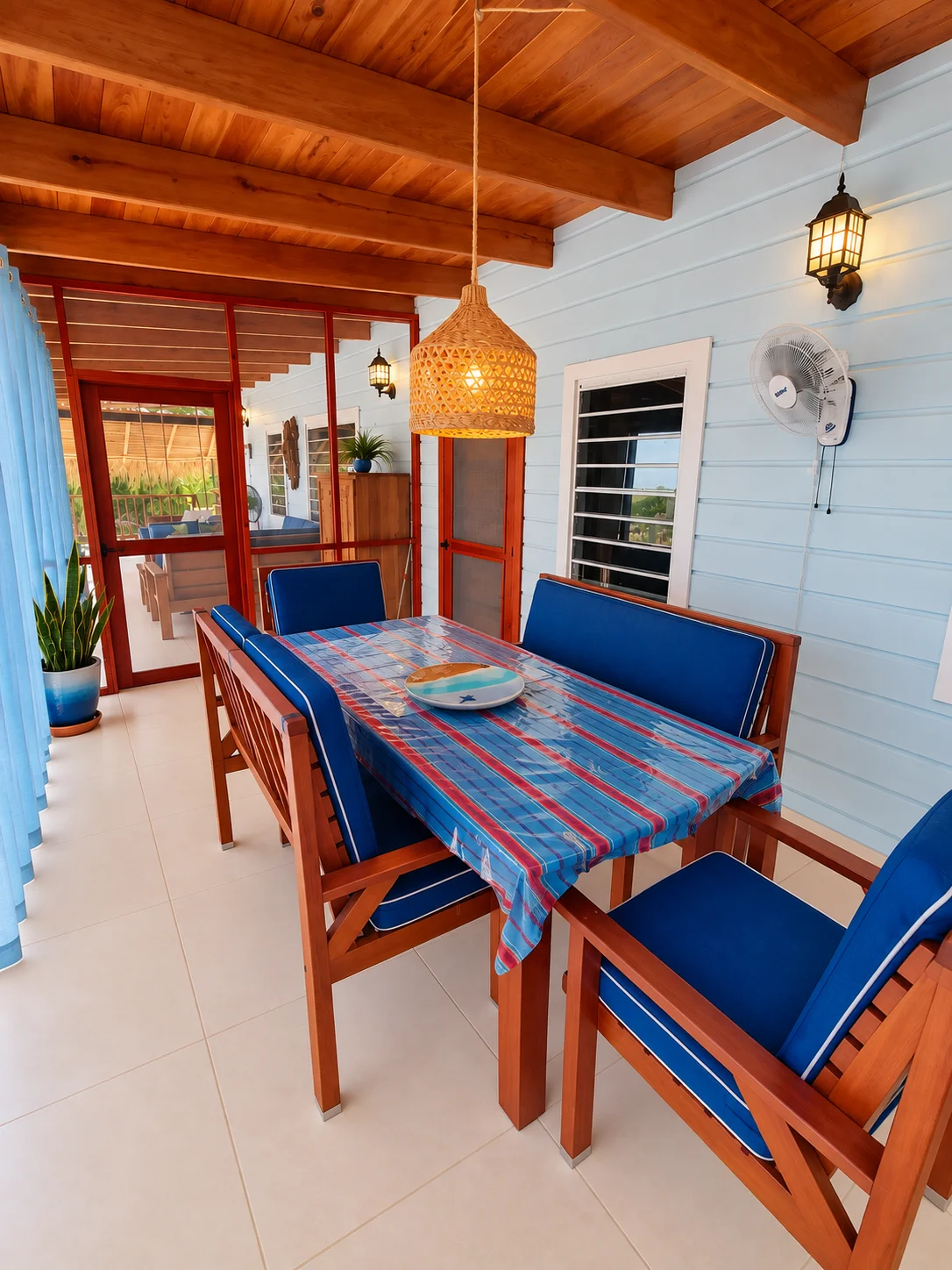 Screened dining on the veranda